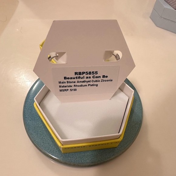 Bomb Party - Beautiful as Can Be - Amethyst CZ - Rhodium Plating - Picture 4 of 4